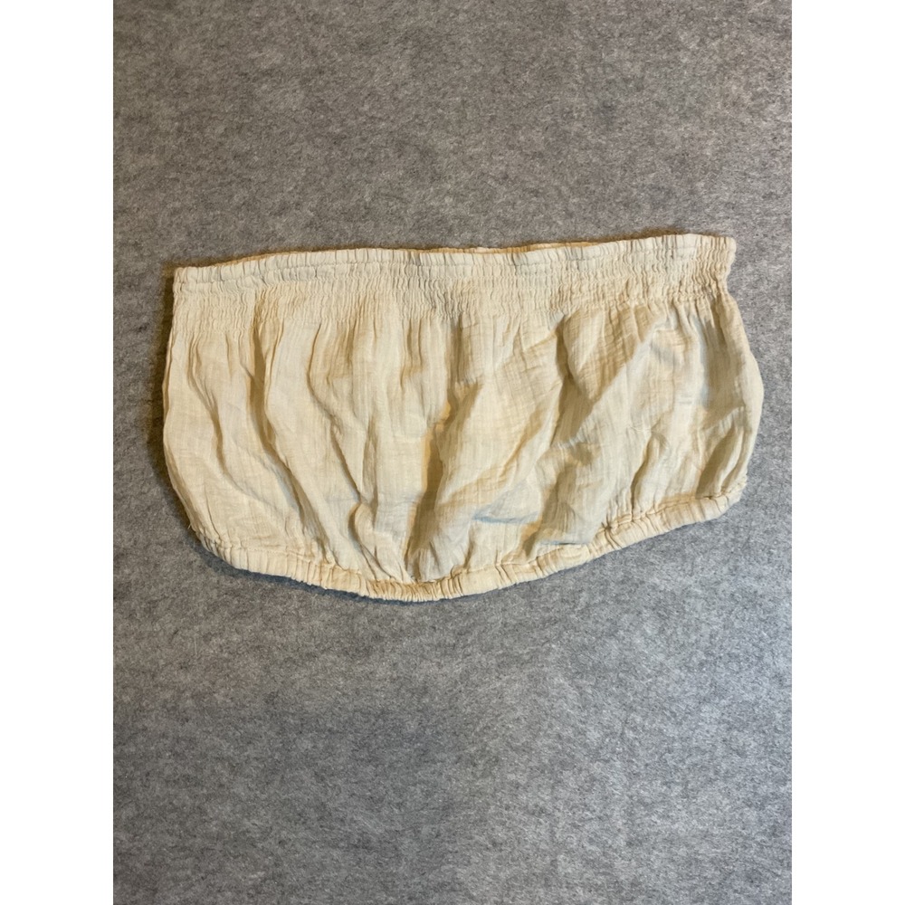 NWT Universal Thread Womens Tan Cotton Gauze Smocked Tube Top  L